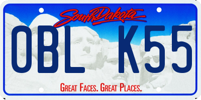 SD license plate 0BLK55