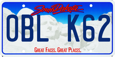 SD license plate 0BLK62
