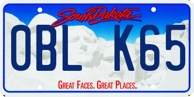 SD license plate 0BLK65