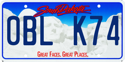 SD license plate 0BLK74