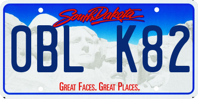 SD license plate 0BLK82