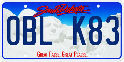 SD license plate 0BLK83