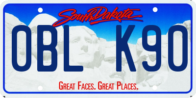 SD license plate 0BLK90