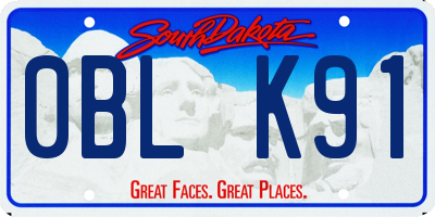 SD license plate 0BLK91