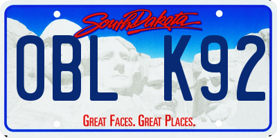 SD license plate 0BLK92