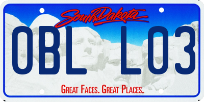 SD license plate 0BLL03
