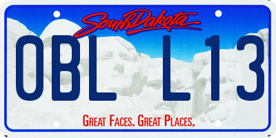 SD license plate 0BLL13