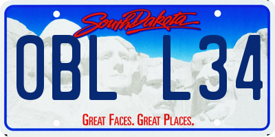SD license plate 0BLL34