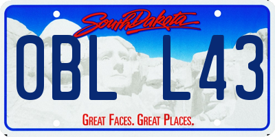 SD license plate 0BLL43