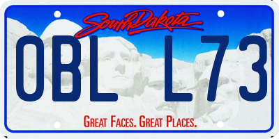 SD license plate 0BLL73
