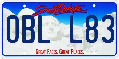 SD license plate 0BLL83