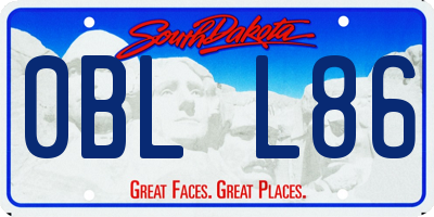 SD license plate 0BLL86