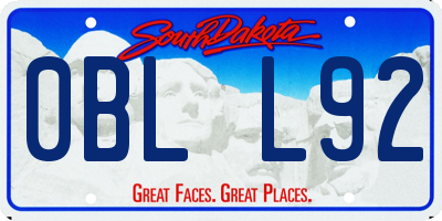 SD license plate 0BLL92