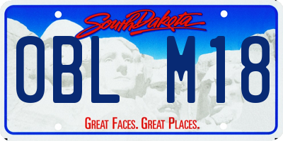 SD license plate 0BLM18