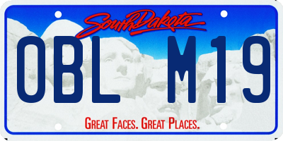 SD license plate 0BLM19