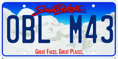 SD license plate 0BLM43
