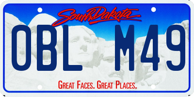 SD license plate 0BLM49