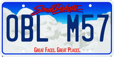 SD license plate 0BLM57