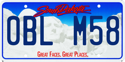 SD license plate 0BLM58