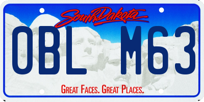 SD license plate 0BLM63