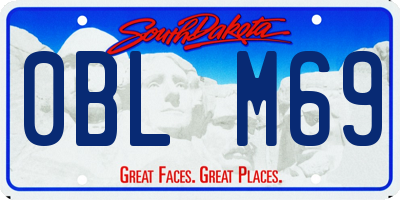 SD license plate 0BLM69