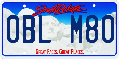 SD license plate 0BLM80