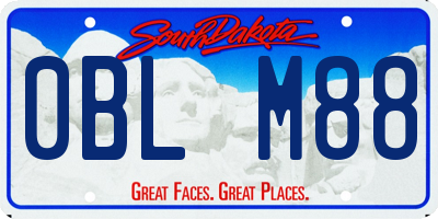 SD license plate 0BLM88