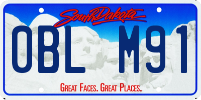 SD license plate 0BLM91