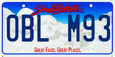 SD license plate 0BLM93