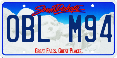 SD license plate 0BLM94