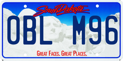 SD license plate 0BLM96