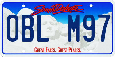 SD license plate 0BLM97