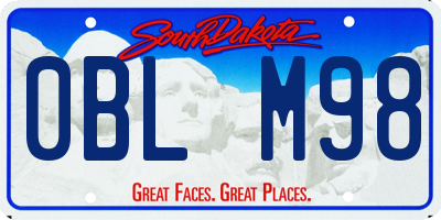 SD license plate 0BLM98