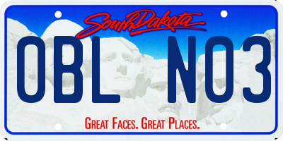 SD license plate 0BLN03