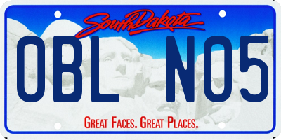SD license plate 0BLN05