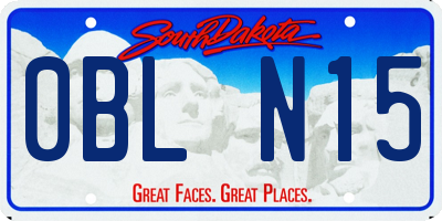 SD license plate 0BLN15