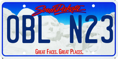 SD license plate 0BLN23