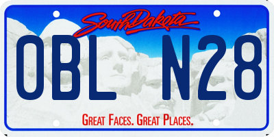 SD license plate 0BLN28