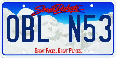 SD license plate 0BLN53