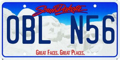 SD license plate 0BLN56