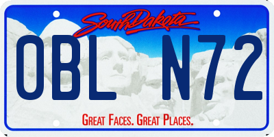 SD license plate 0BLN72