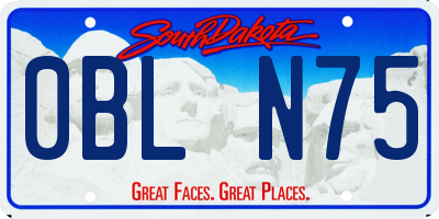 SD license plate 0BLN75