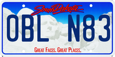 SD license plate 0BLN83