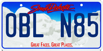 SD license plate 0BLN85