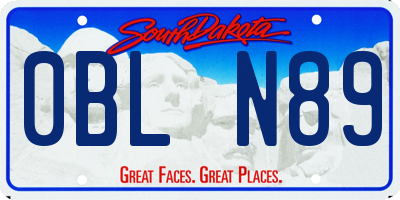 SD license plate 0BLN89