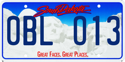 SD license plate 0BLO13