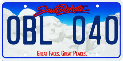 SD license plate 0BLO40