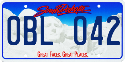 SD license plate 0BLO42