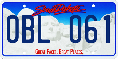 SD license plate 0BLO61