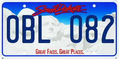 SD license plate 0BLO82